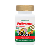 NaturesPlus, Animal Parade Gold, Children's Chewable Multivitamin Supplement, Cherry, 60 Animal-Shaped Tablets